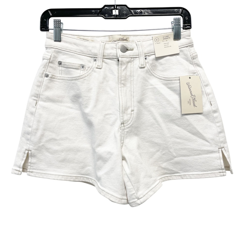 Universal Thread Women's White High Rise A Line Denim Shorts Size 4
